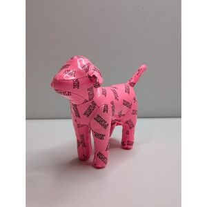 Victoria Secret PINK 6" Dog Shiny Hot Pink Black Letters Plush Ltd Edition